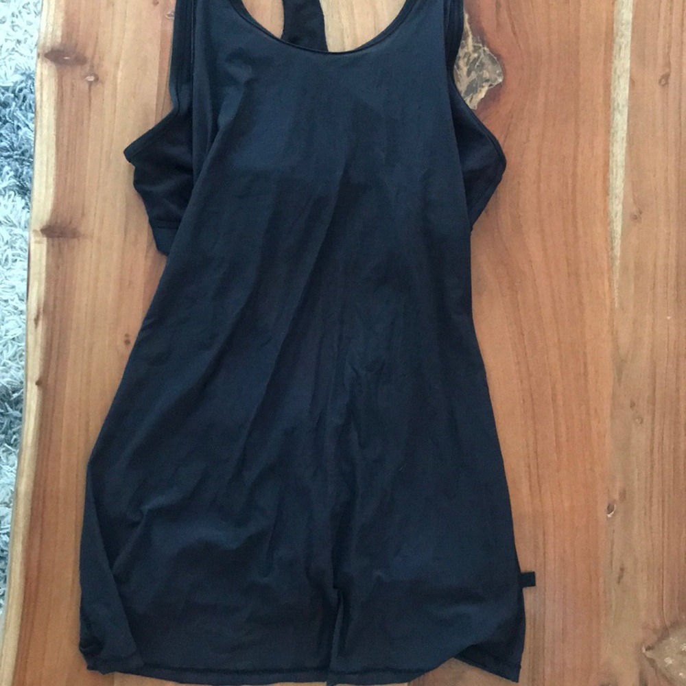 Lululemon black tank with shelf bra and sheer tank - Picture 4 of 7